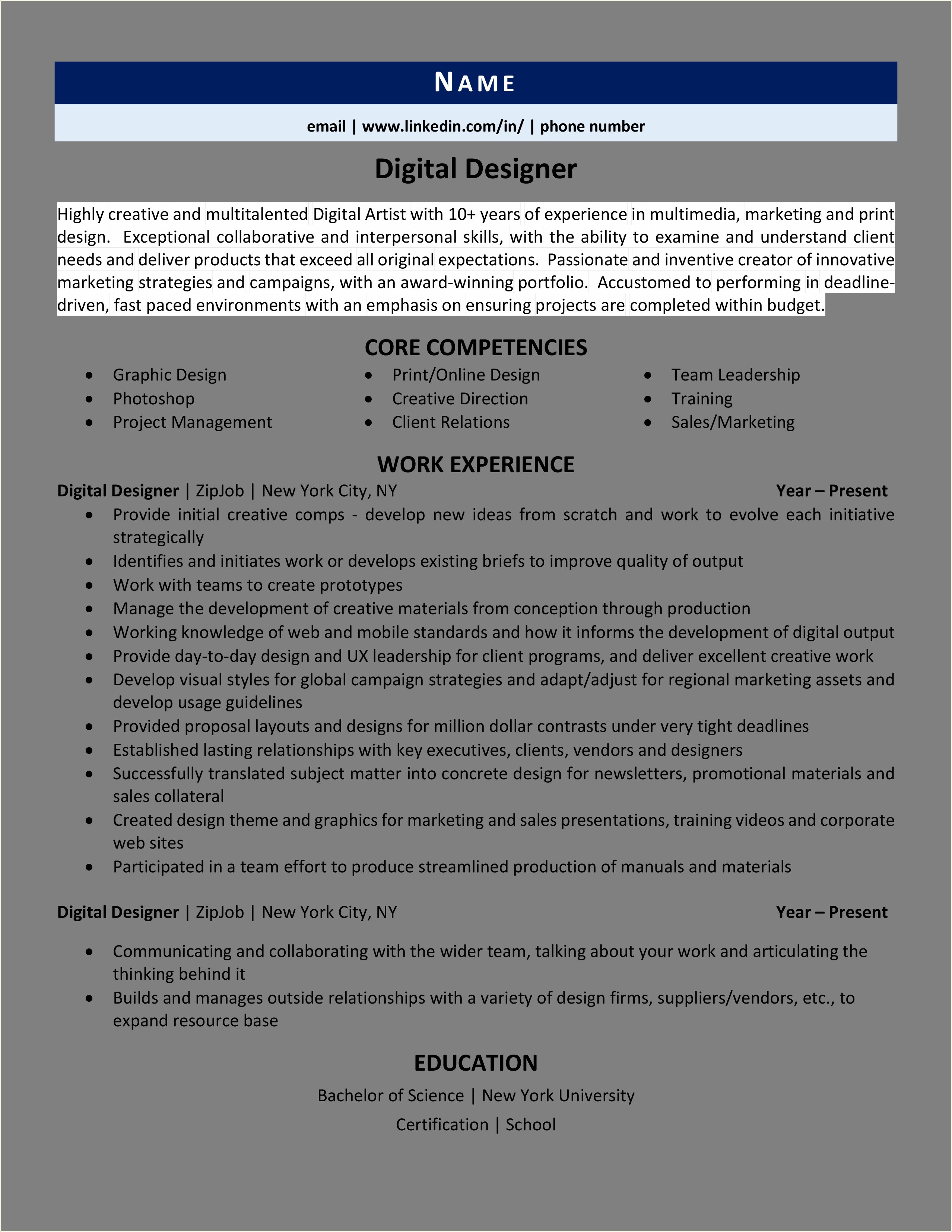 New Style Of Resume Interpersonal Skills