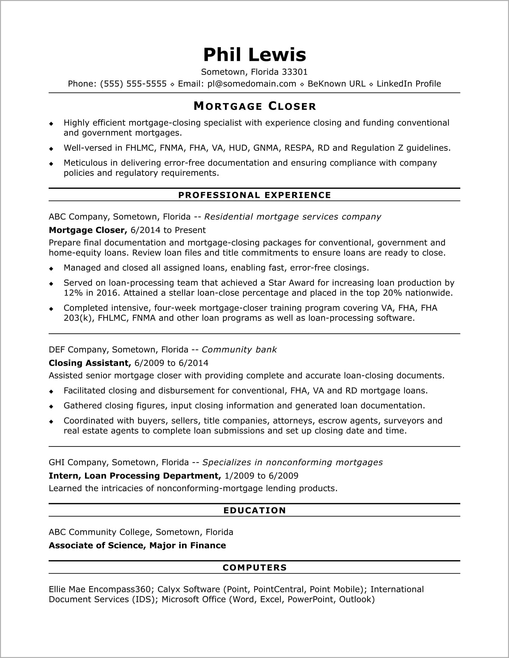 No Experience Real Estate Agent Resume Sample