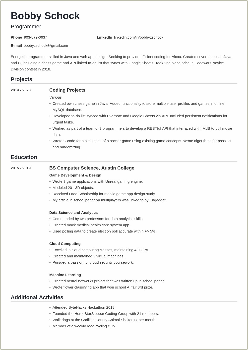 No Job Experience Resume Use School