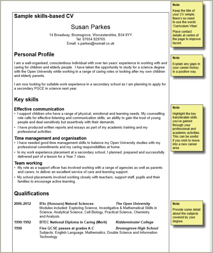 Number Of Years Experience On Resume