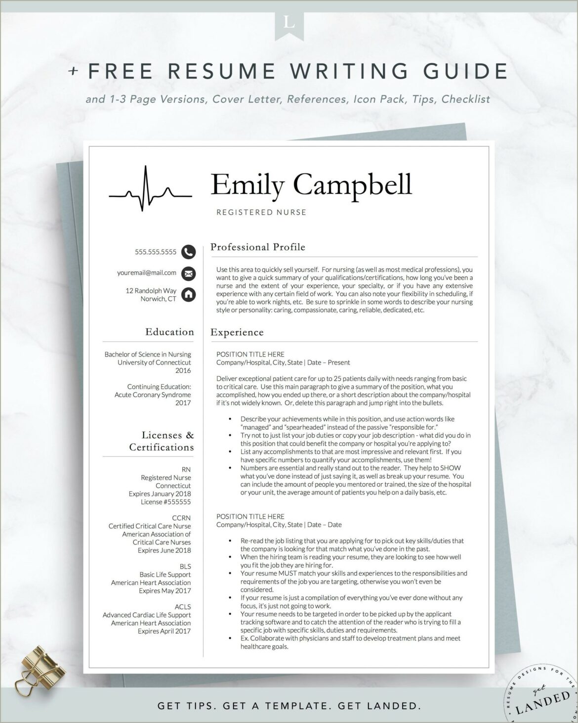 Nursing Resume A Job Guide For Nurses Pdf