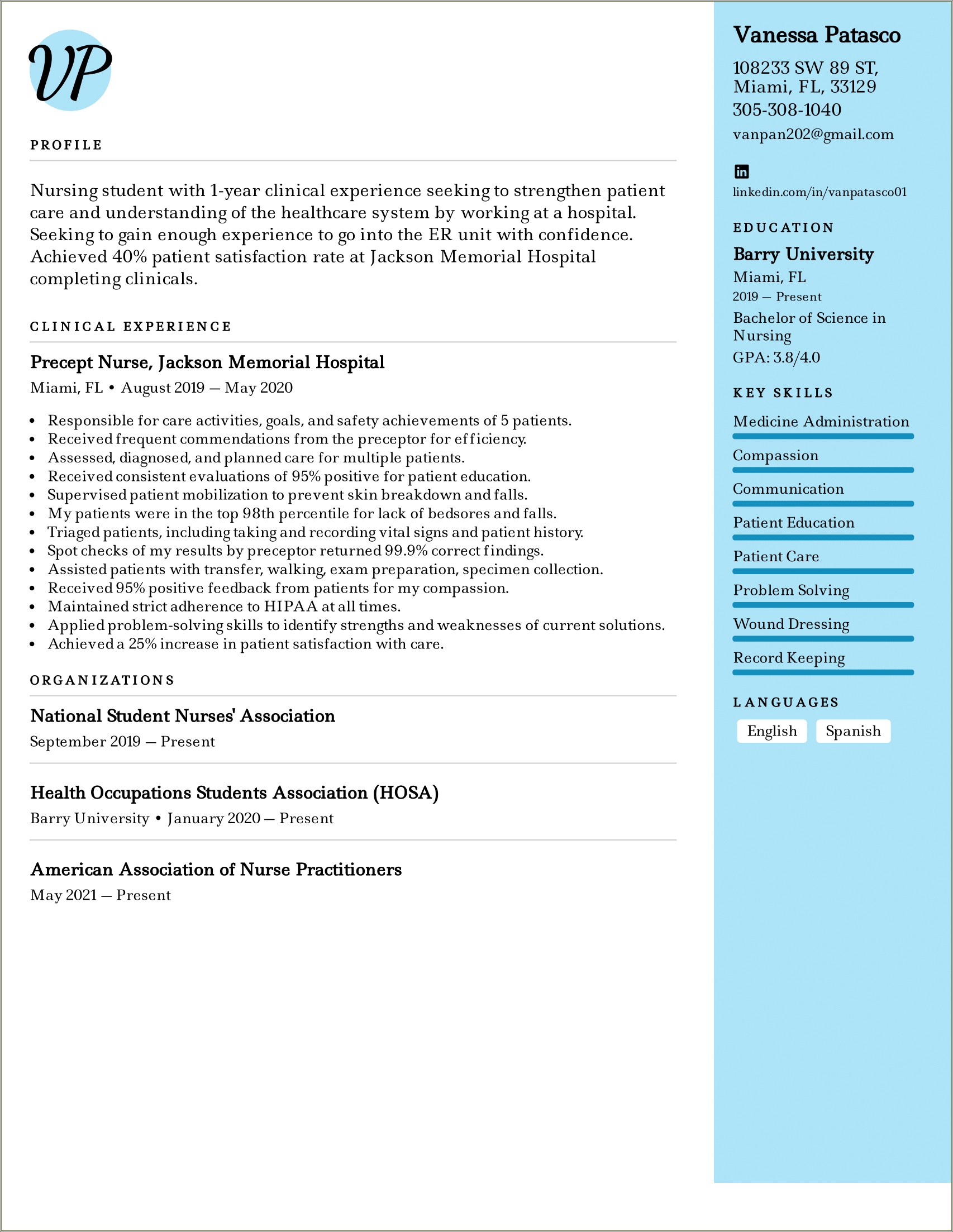 Nursing Resume For Student Nurse Objective