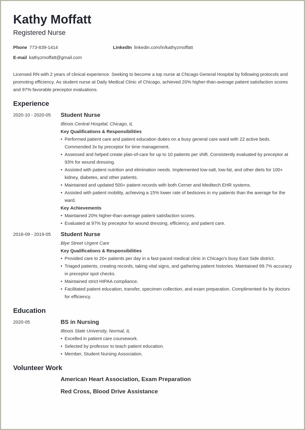 Nursing Resume Objective Statement New Grad