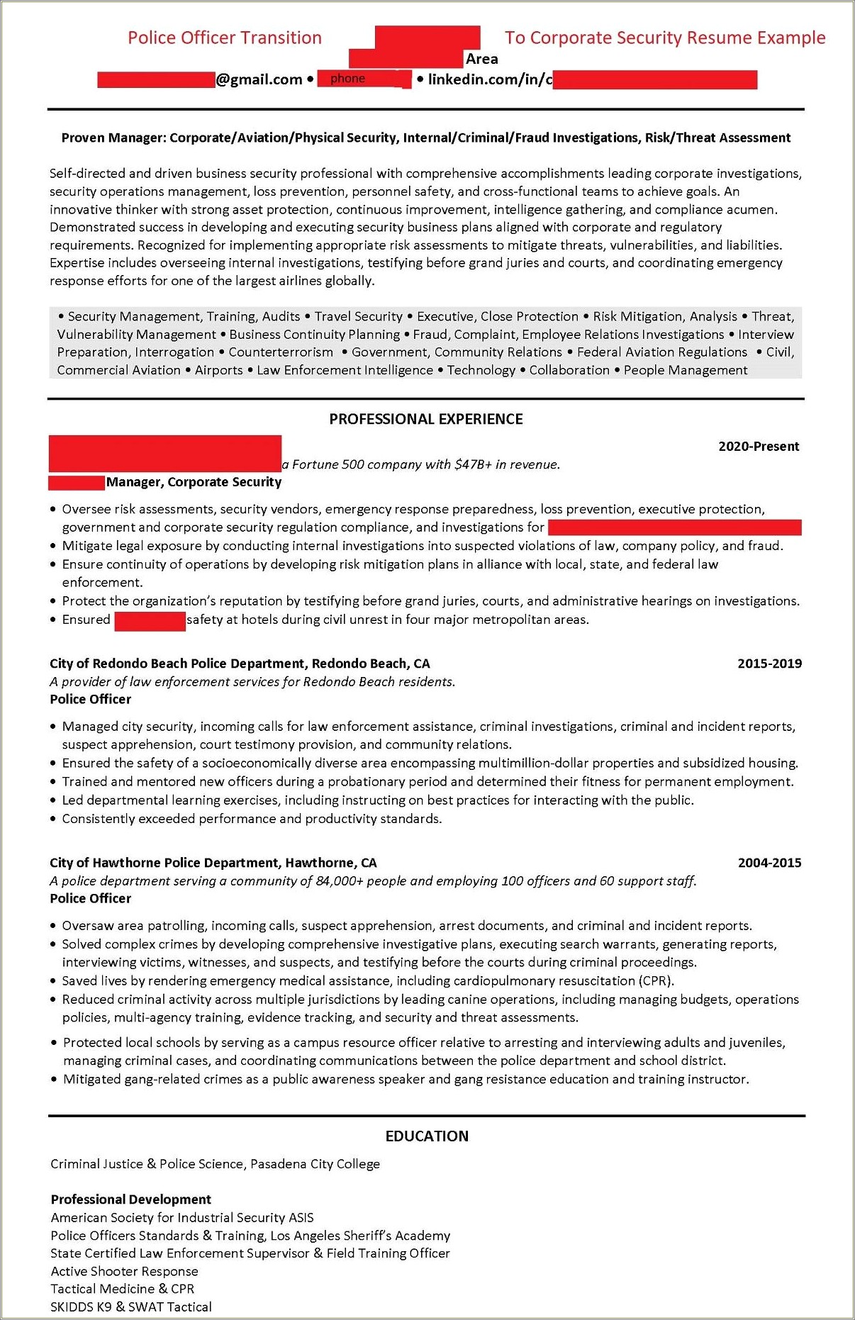 Objective Examples For Criminal Justice Resume