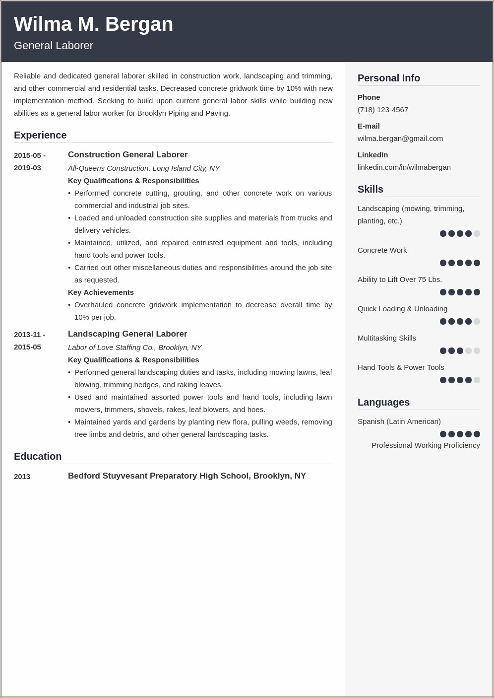 Objective Examples For Resume General Labo