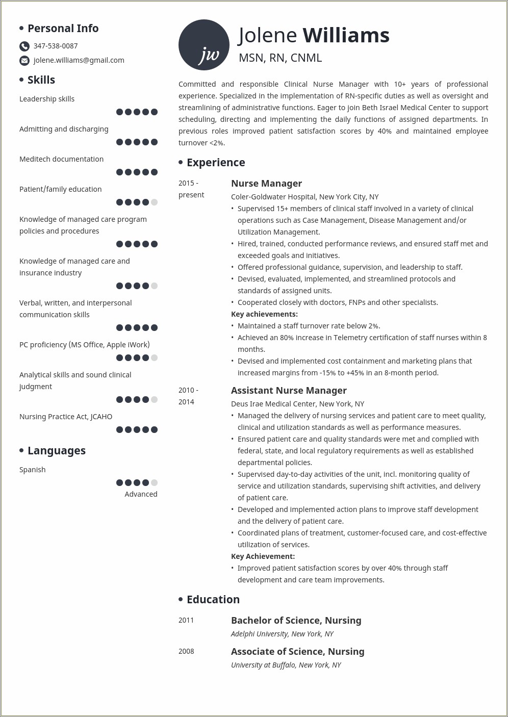 Objective For A Nurse Manager Resume