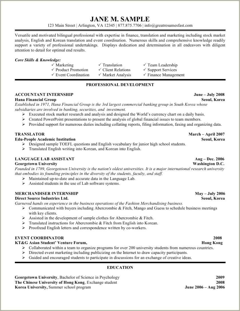 Objective For A Resume Examples For Accounting