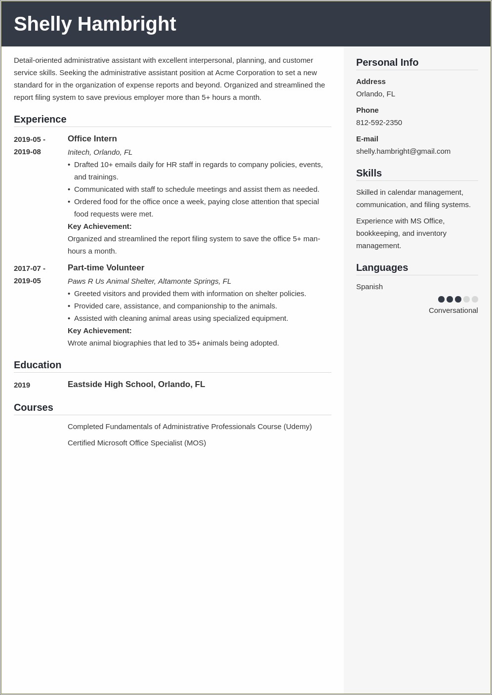 Objective For A Resume In Administrative Assistant