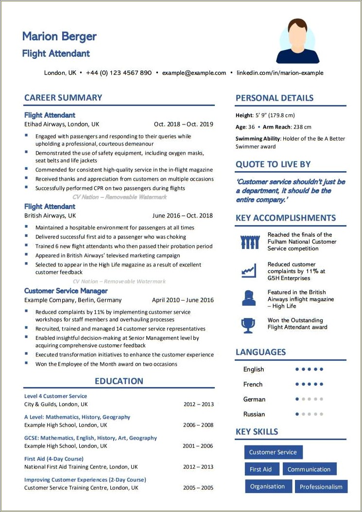 Objective For Cabin Crew Resume For Freshers