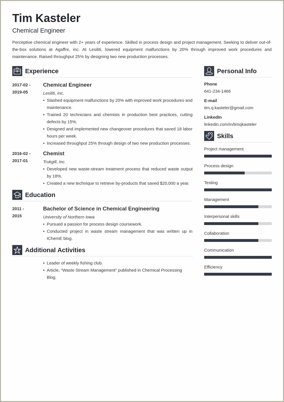 Objective For Fresh Meatllurgy Engineer Resume