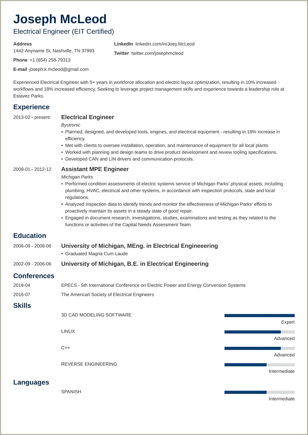 Objective For Fresher Resume In Electrical Engineering