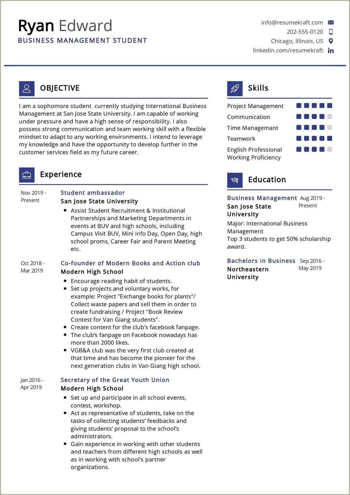 Objective For Resume For Business Manager