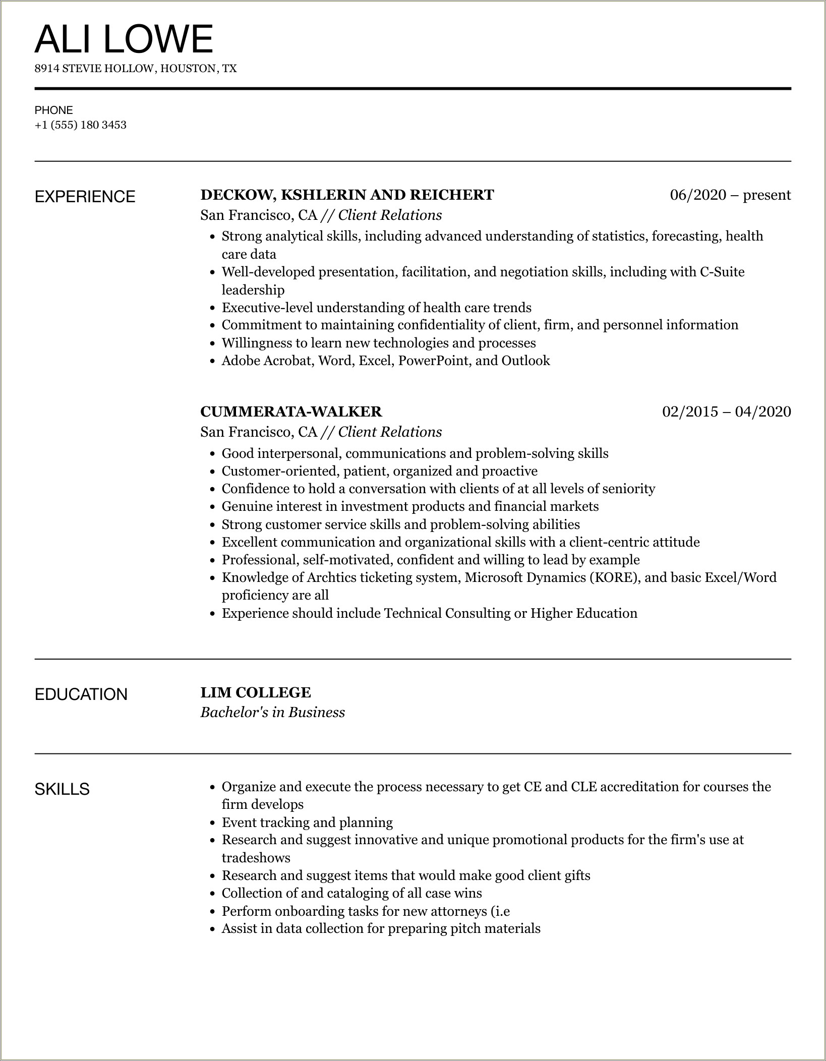 Objective For Resume For Customer Rc