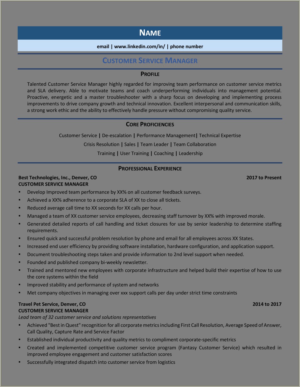 Objective For Resume For Customer Service Manager