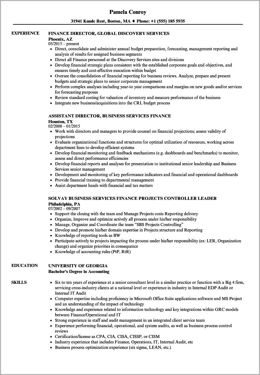 Objective For Resume In Financial Services