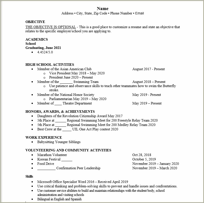 Objective For Teach For America Resume