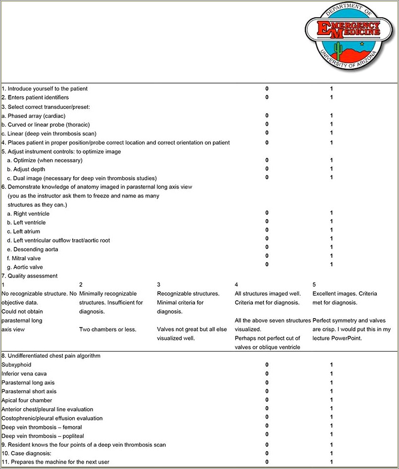 Objective In A Resume For Echocardiography