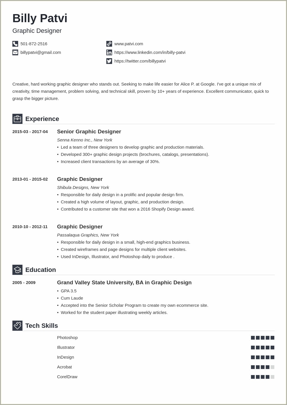 Objective In Resume For A Graphic Designer