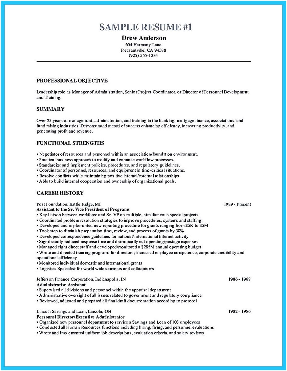 Objective In Resume For Call C