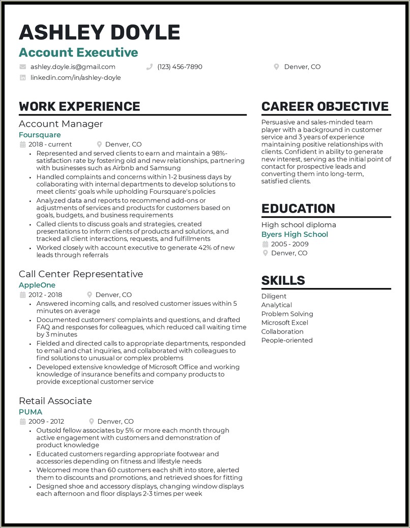 Objective In Resume For Career Change