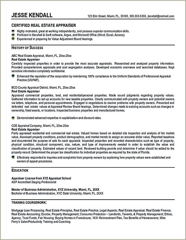 Objective In Resume For Real Estate Agent