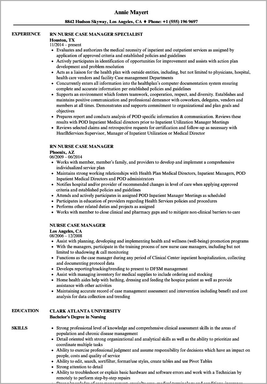 Objective Nurse Seeking Clinical Manager Role Resume