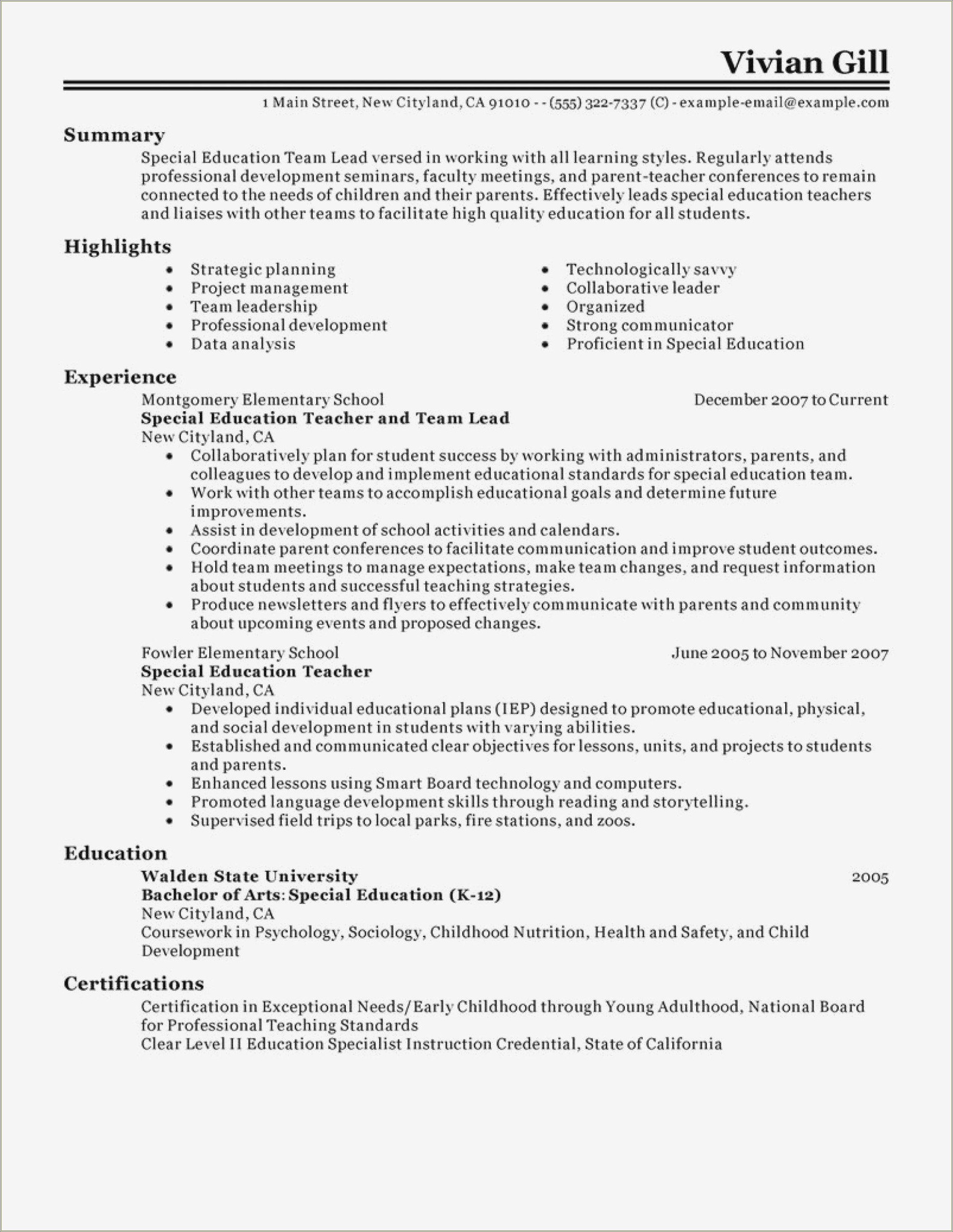 Objective Of Leadeship On A Resume