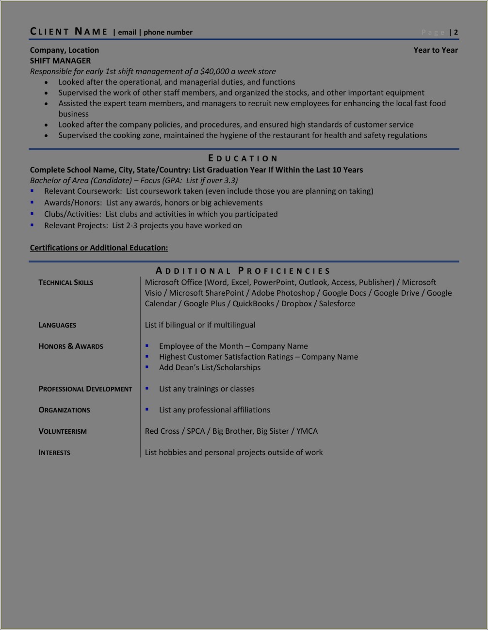 Objective On Resume For A Business Owner
