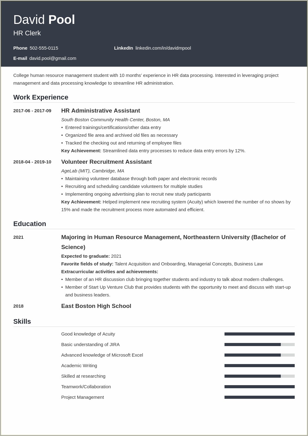 Objective On Resume For College Undergraduatestudent