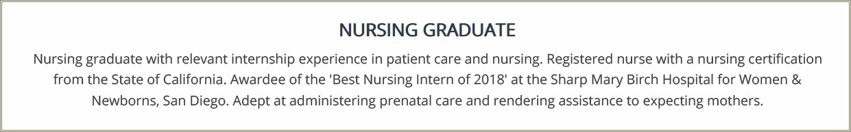 Objective On Resume For Nursing Student