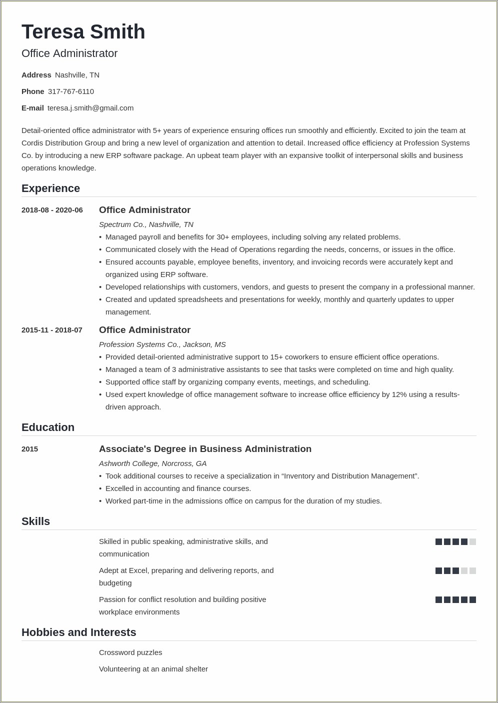 Objective Resume Examples With Communication And Organization