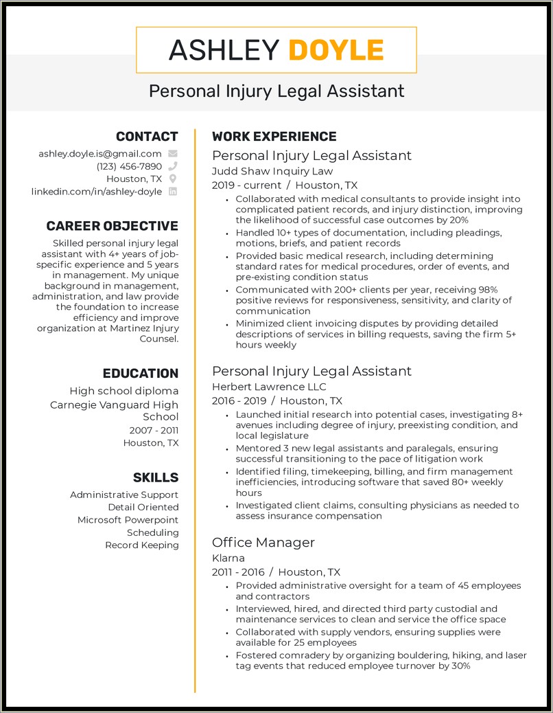 Objective Resume Growth Legal Assistant Entry Level