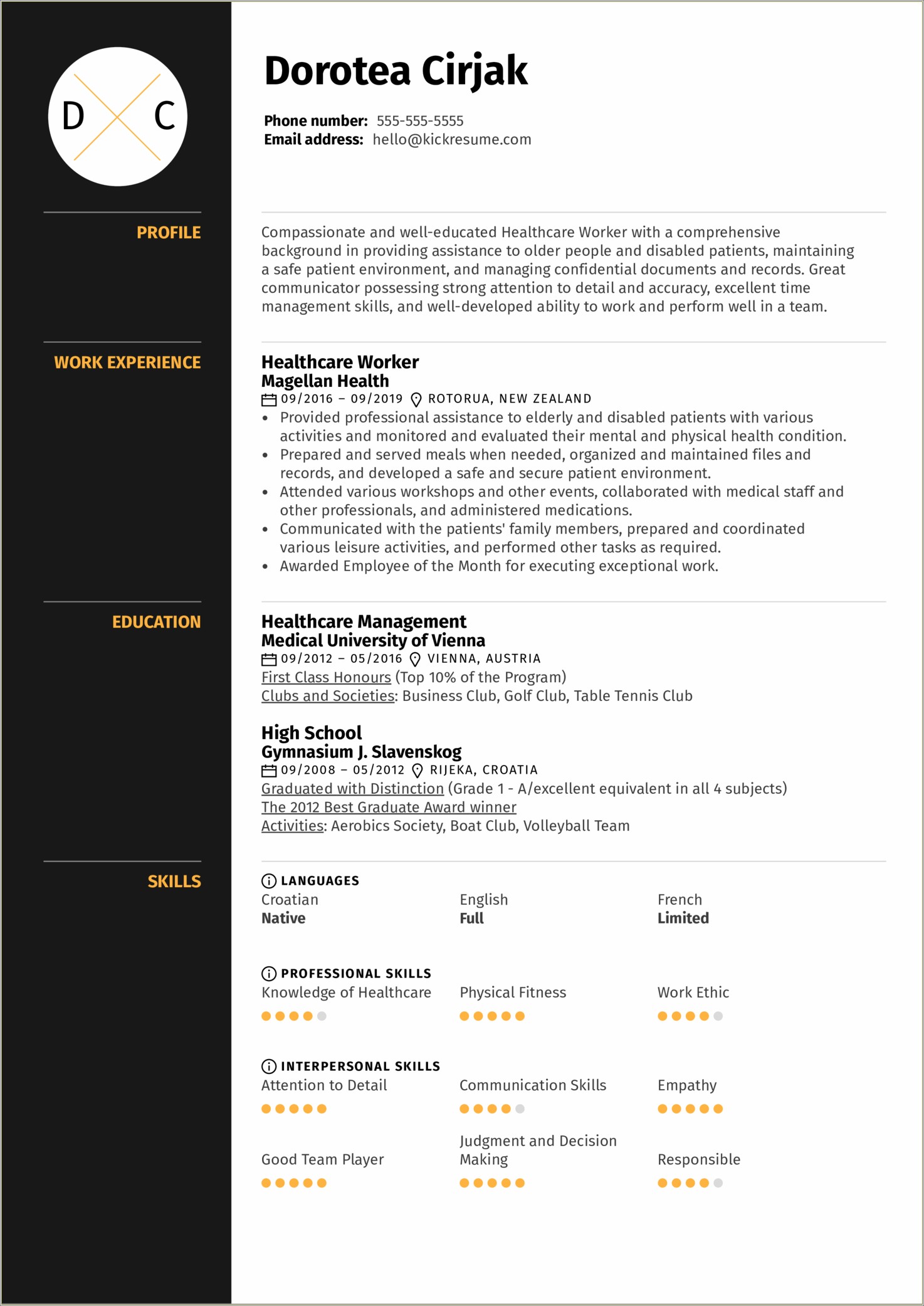 Objective Resume Samples Health Part Time
