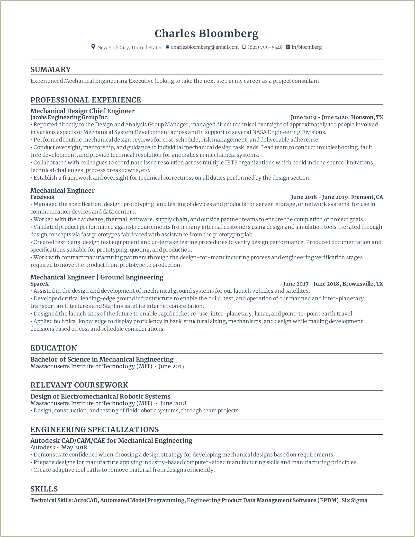 Objectives For A Civil Engnieering Resume