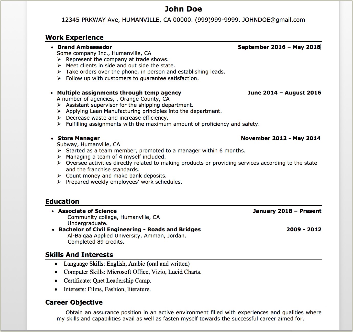 Objectives For Entry Level Resumes In Medical Research