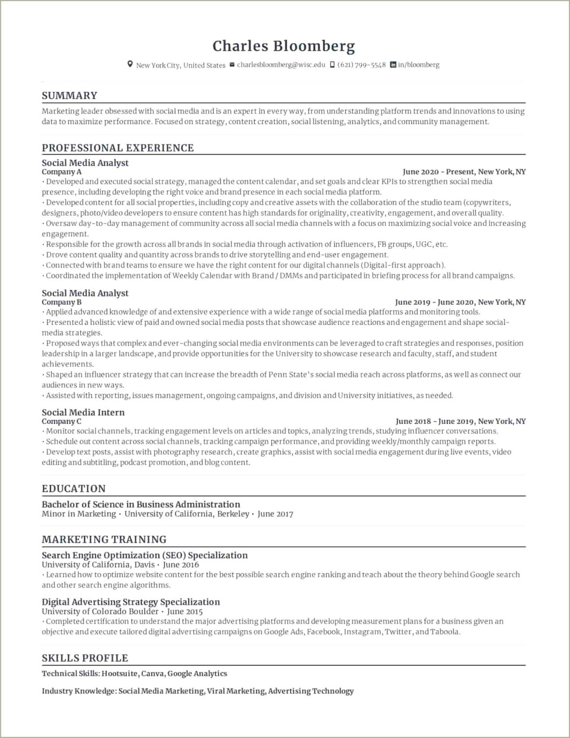 Objectives For Resume Social Media Startgist