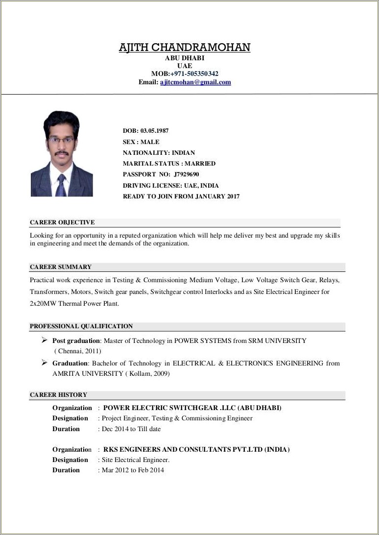Objectives For Resumes For Electrical Engineer