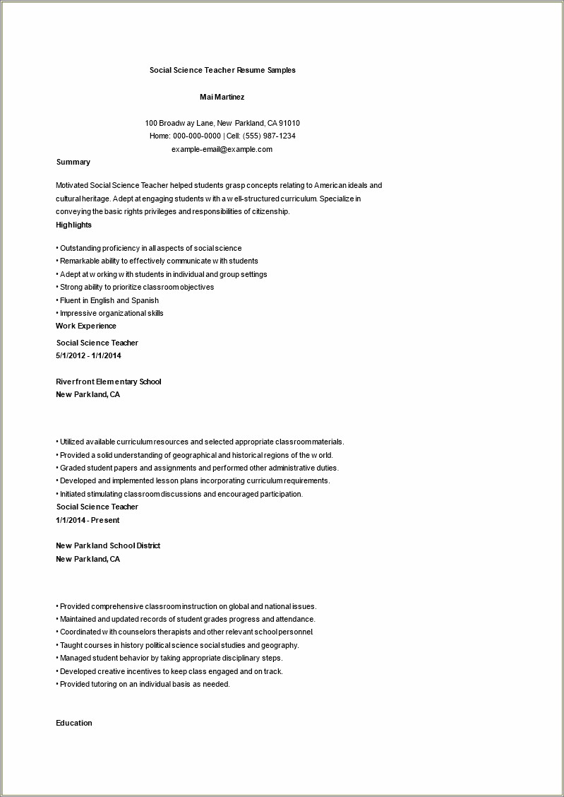 Objectives For Teaching Resume Culturally Responsive Resume
