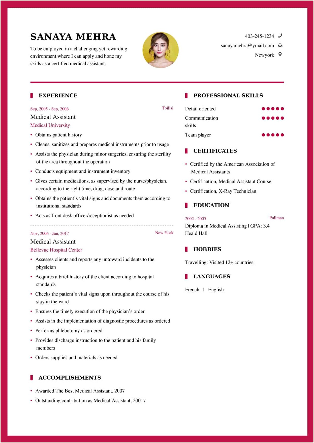 Objectives On Resume For Medical Assistant