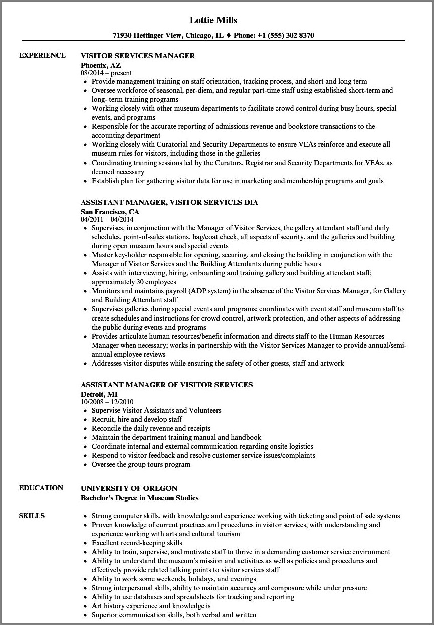 Odjective For Public Service Manager Resume