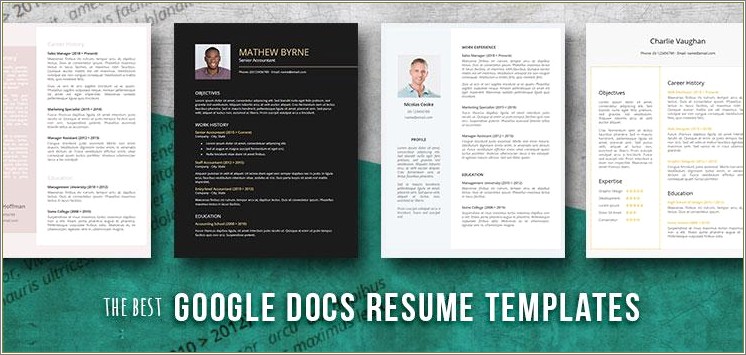 Oen Column Resume Templates Google Docs