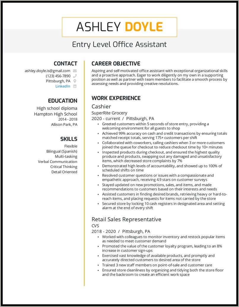 Office Administration Entry Level Resume Samples