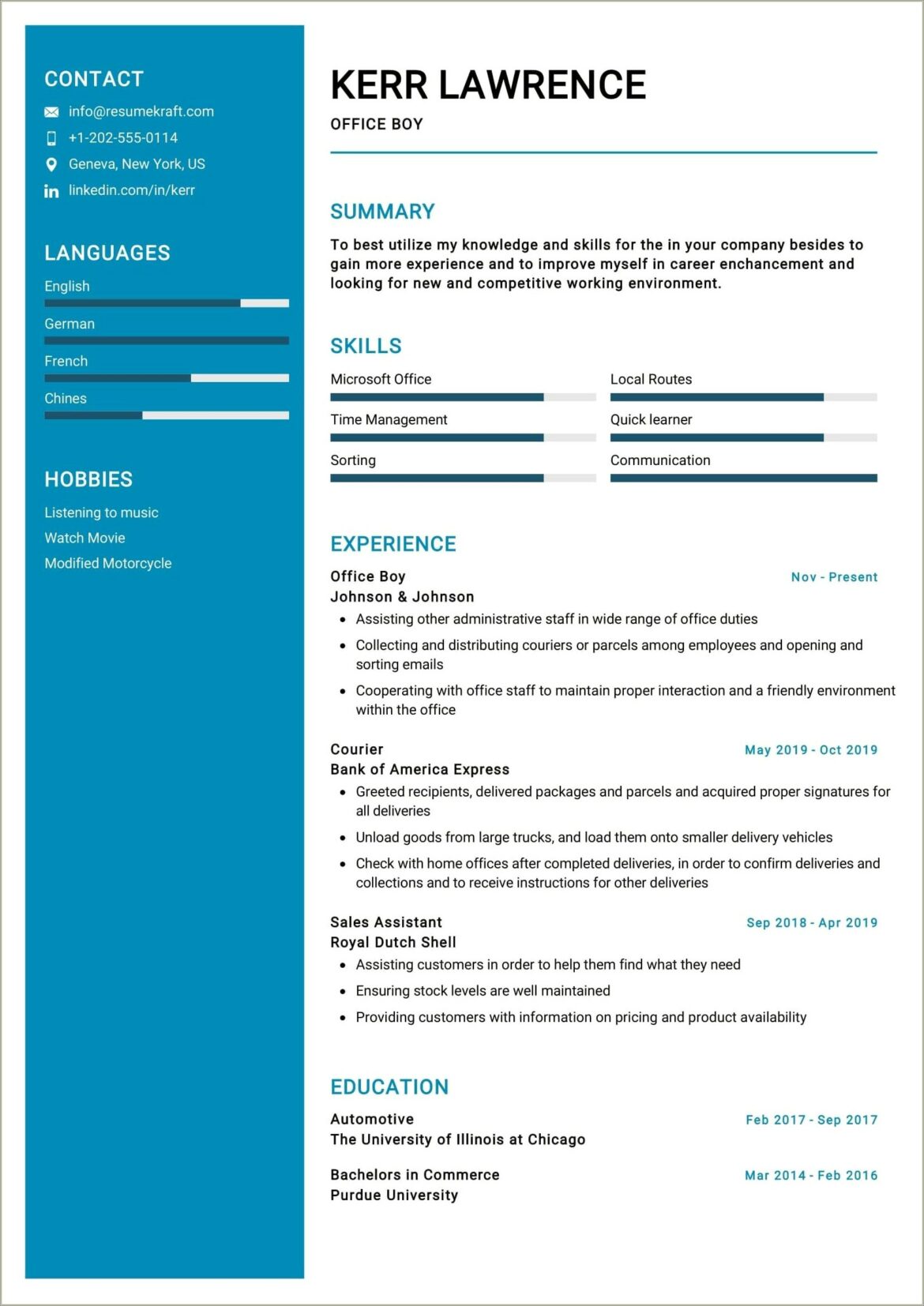 Office Assistant Resume Sample Doc For Fresher