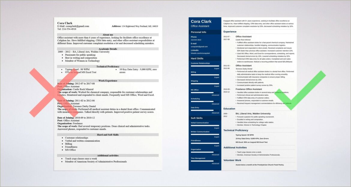 Office Assistant Resume Sample Word Format