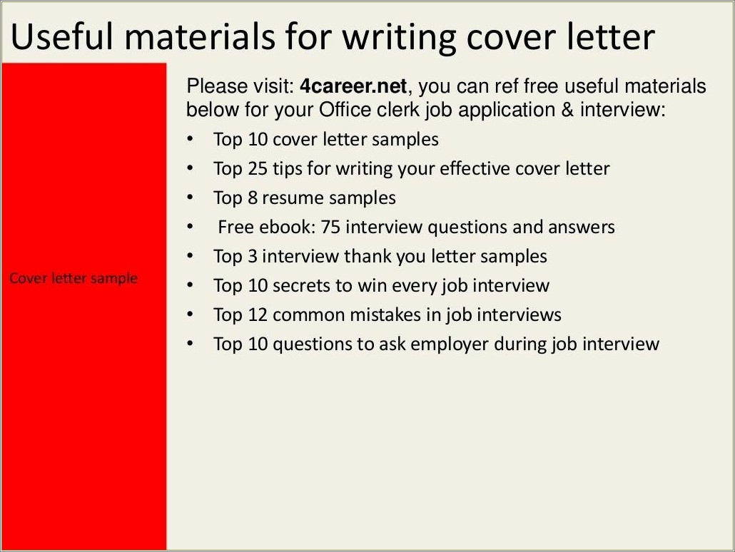 Office Clerk Cover Letter For Functional Resume