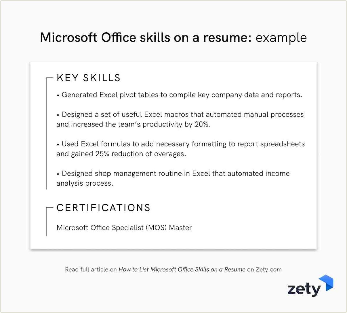 Office Skills To Put In A Resume
