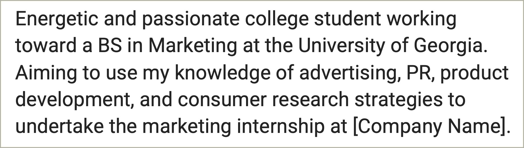 Ojt Resume Objectives For Marketing Students