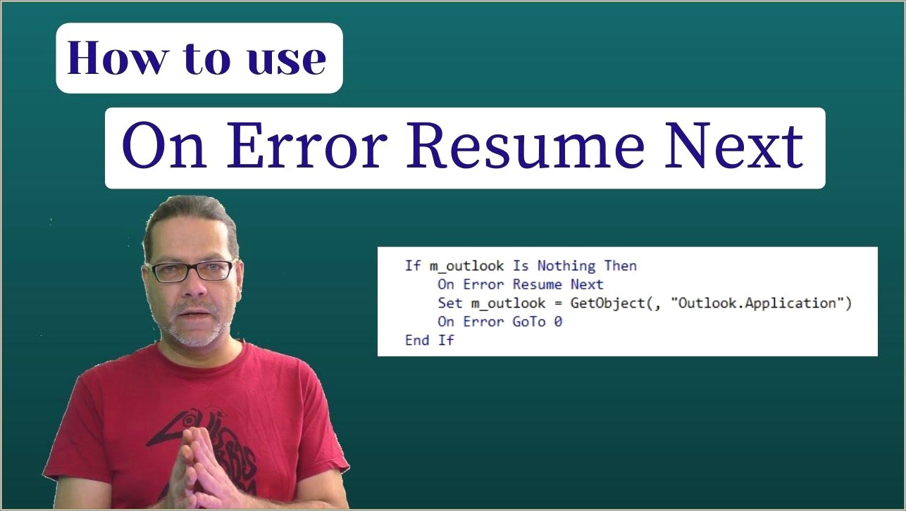 On Error Resume Next Vba Example Ms Access