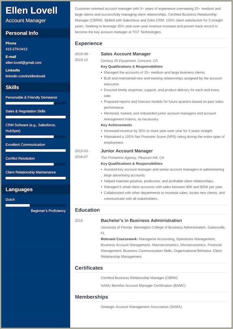 On Resume Manage Or Managing Accounts
