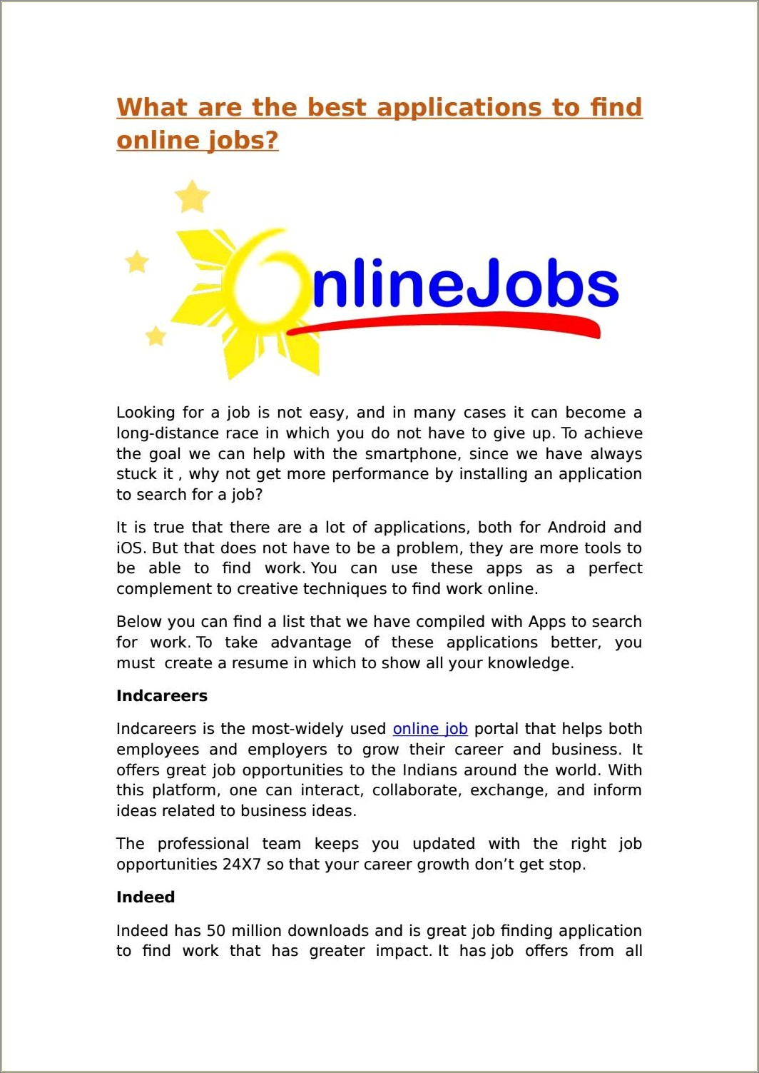 Online Job Application Doesnt Allow Resume